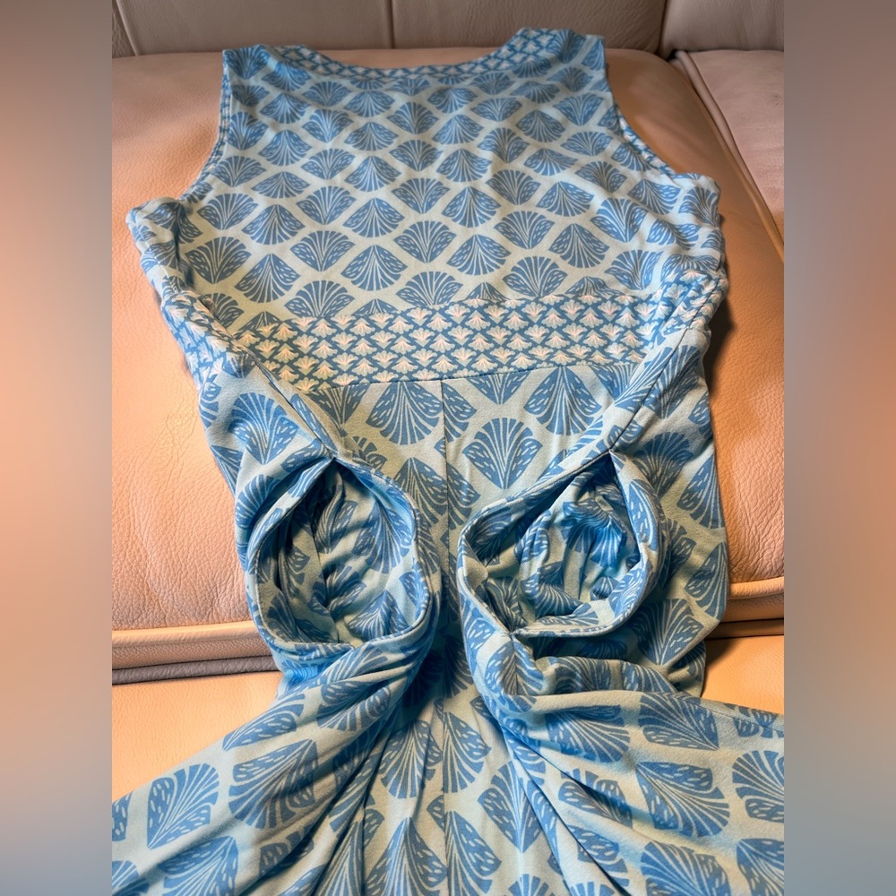 Sigrid Olsen Blue and White Sleeveless Sundress - Picture 3 of 9